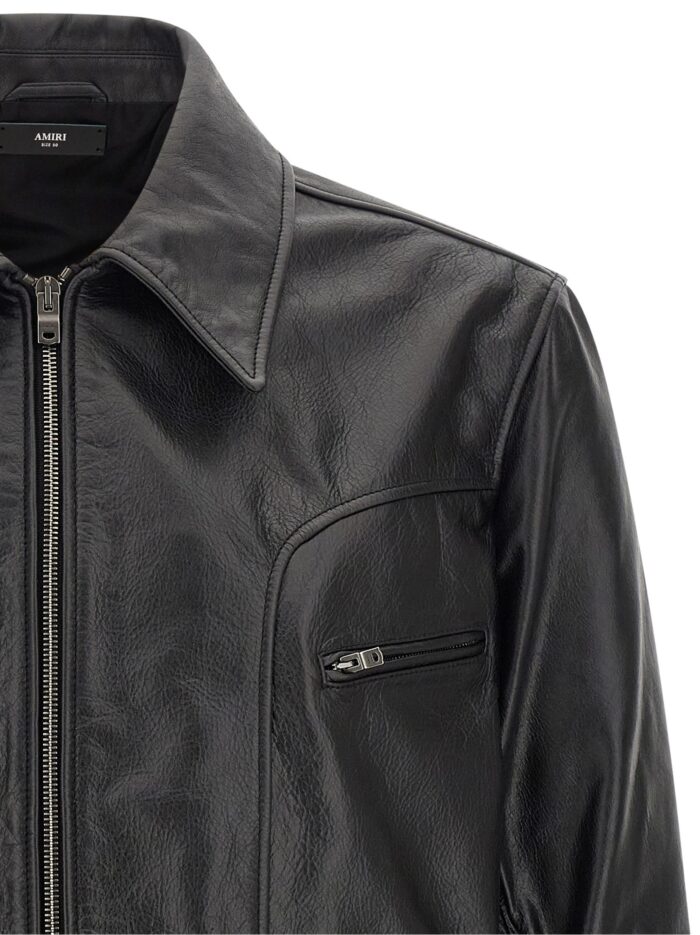 AMIRI Leather Jacket With Zip