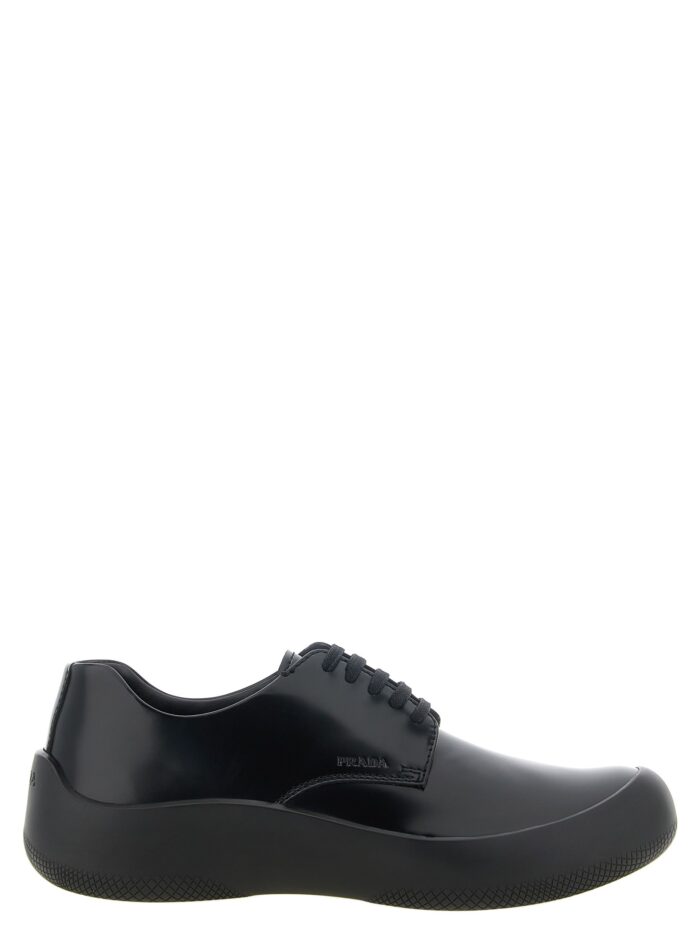 prada leather lace up shoes PRADA Leather Lace-Up Shoes