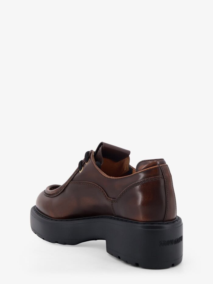 Miu Miu Leather Lace-up With Front Lettering Logo