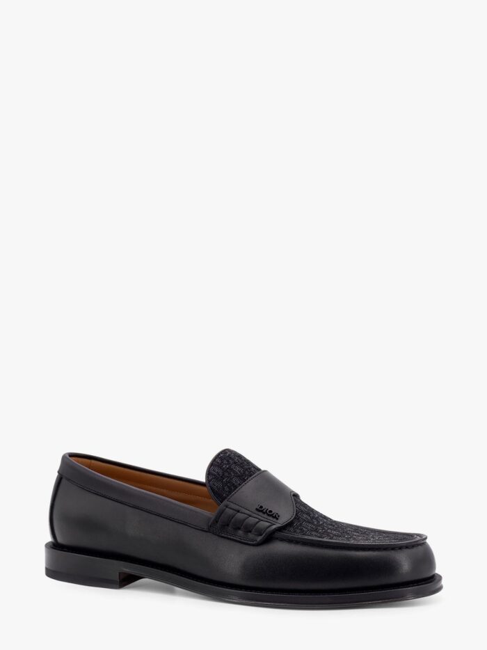 Leather Loafer With Dior Oblique Canvas Motif