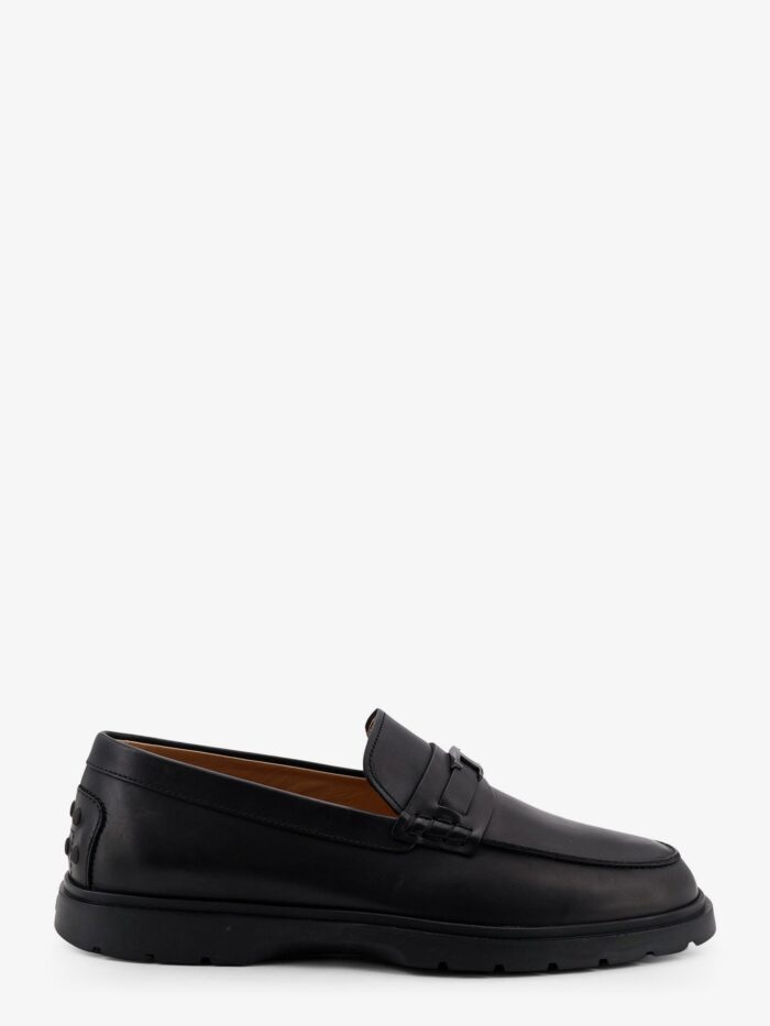 tod's leather loafers with metal logo TOD'S Leather Loafers With Metal Logo