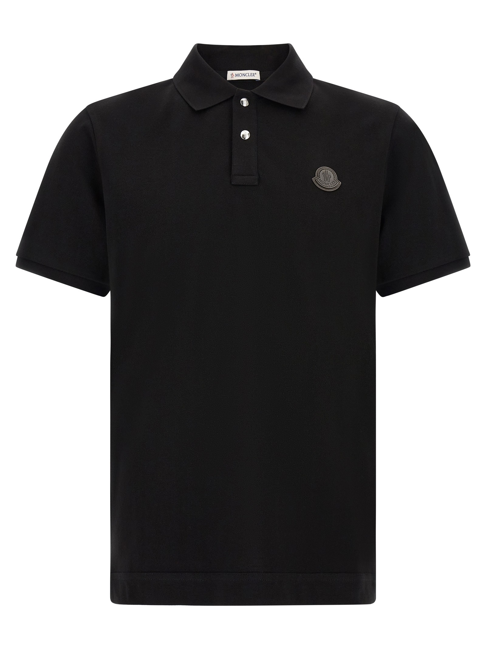 Moncler Leather Logo Patch Polo Shirt