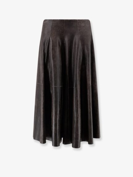 ALYSI Leather Midi Skirt