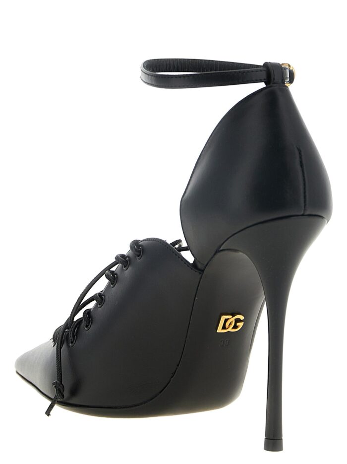 DOLCE&GABBANA Leather Pumps With Lace-Up