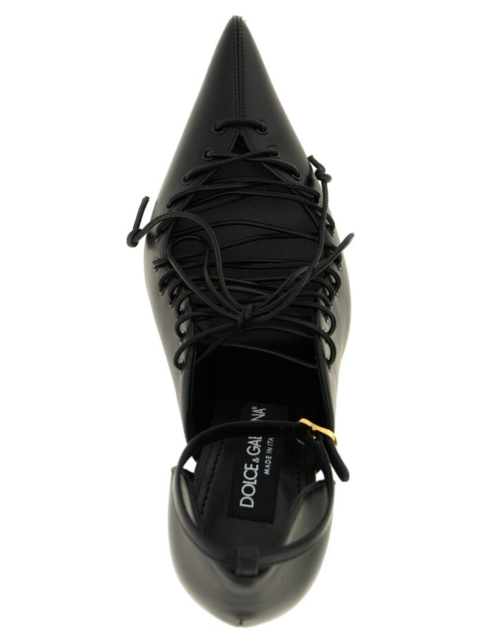DOLCE&GABBANA Leather Pumps With Lace-Up