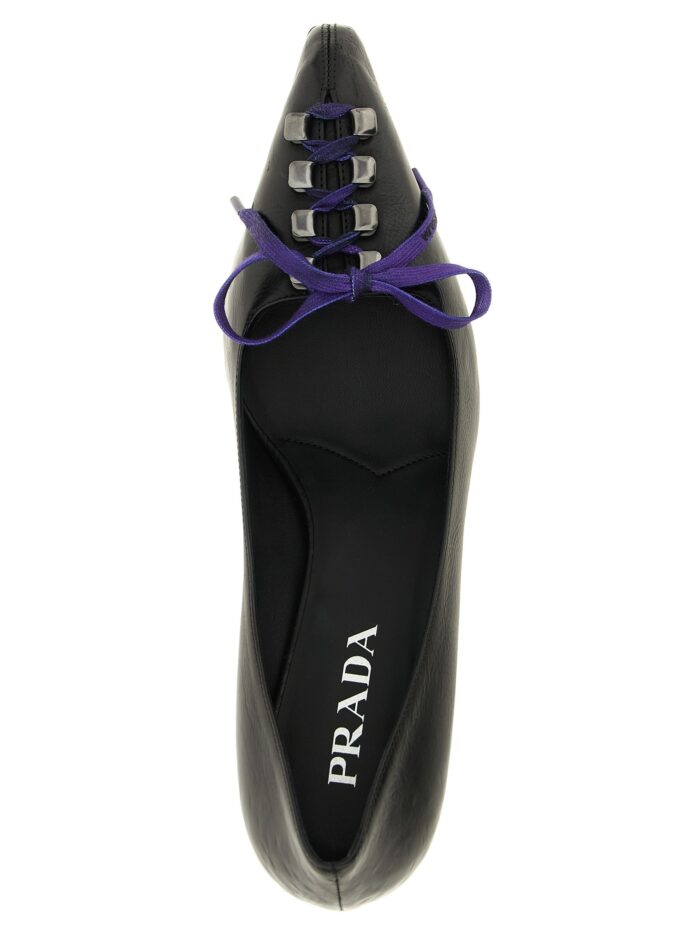 PRADA Leather Pumps With Laces