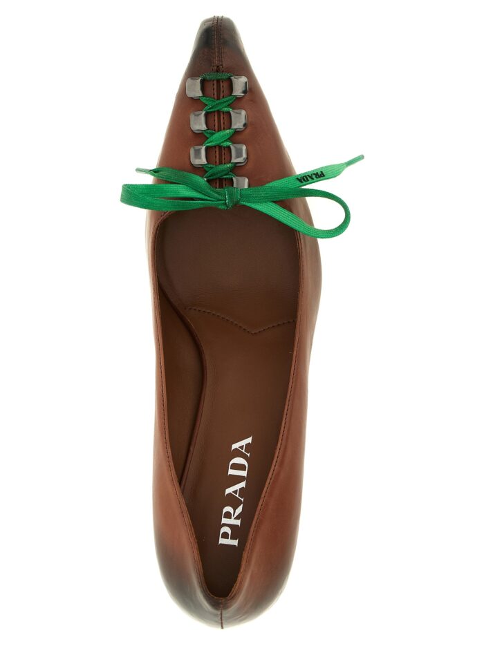 PRADA Leather Pumps With Laces