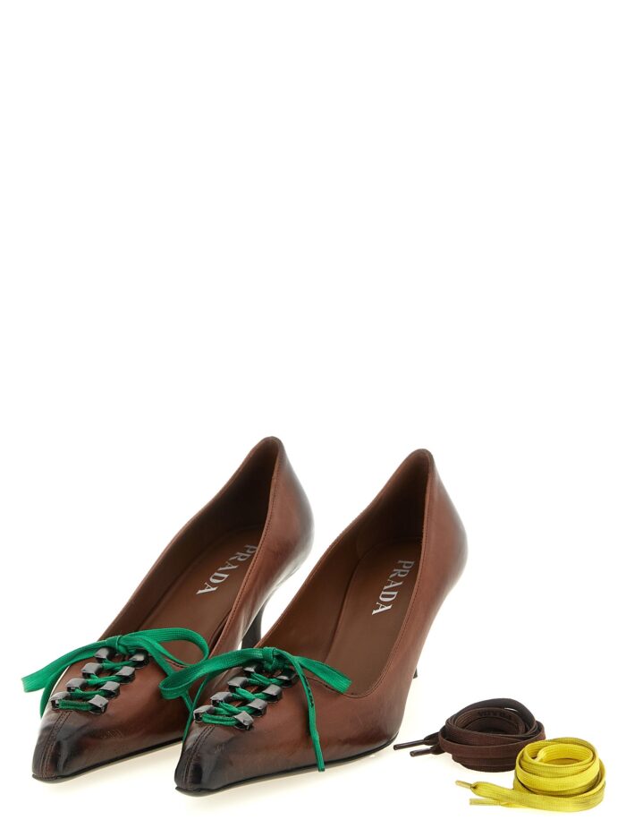 PRADA Leather Pumps With Laces
