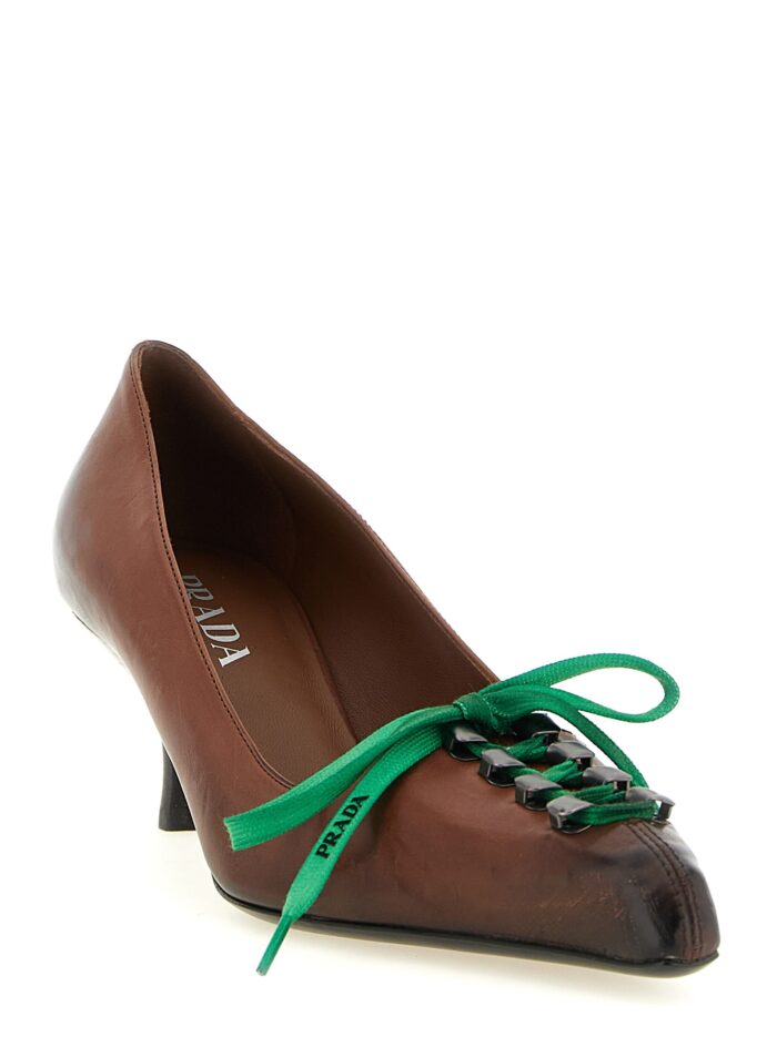 PRADA Leather Pumps With Laces