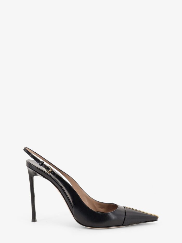 tom ford leather pumps with metal t logo detail TOM FORD Leather Pumps With Metal T Logo Detail