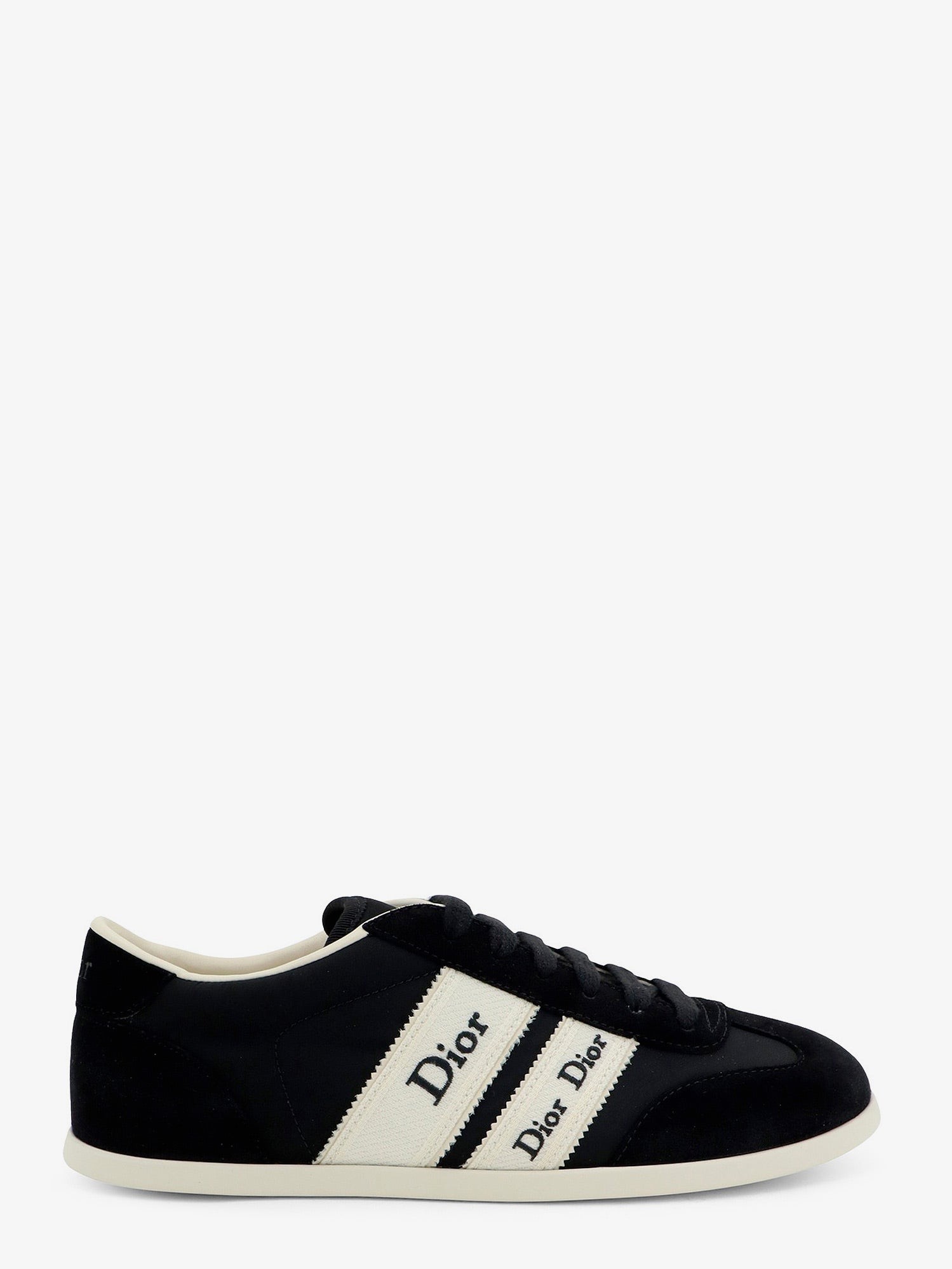 Dior Leather Ribbon Sneakers With Embroidered Logo On The Side