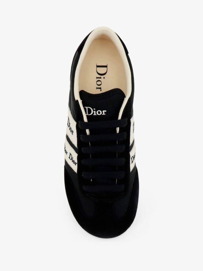 Dior Leather Ribbon Sneakers With Embroidered Logo On The Side