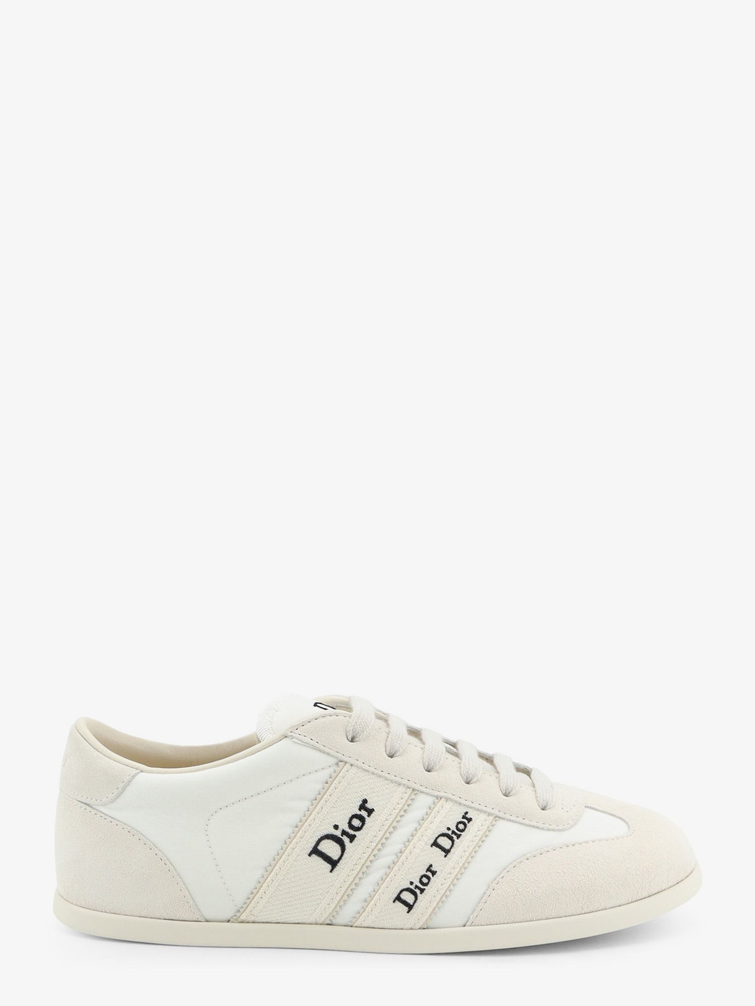 Dior Leather Ribbon Sneakers With Embroidered Logo On The Side