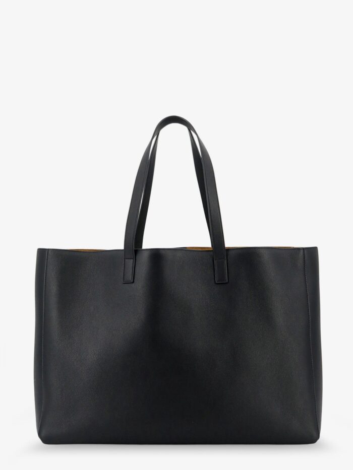 Saint Laurent Leather Shopping Bag With Front Logo