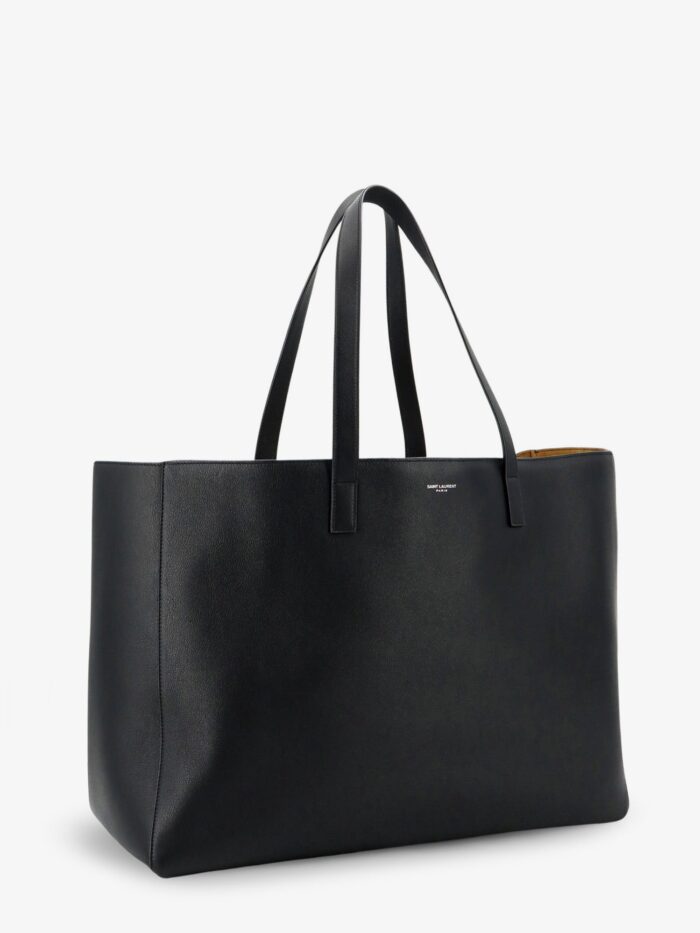 Saint Laurent Leather Shopping Bag With Front Logo