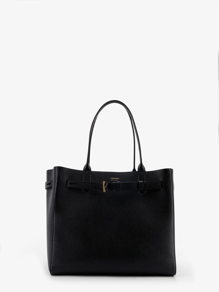 TOM FORD Leather Shoulder Bag With Engraved Logo On The Front