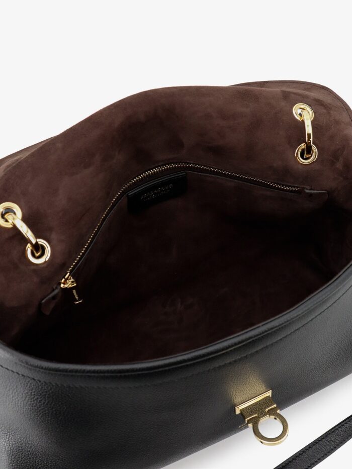 Ferragamo Leather Shoulder Bag With Gancini Detail