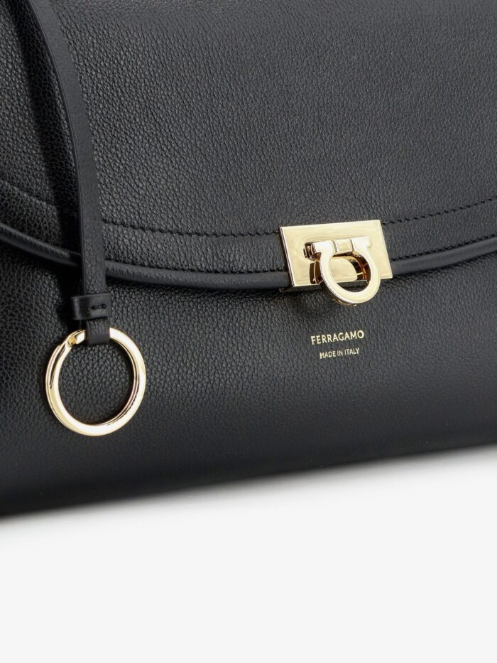 Ferragamo Leather Shoulder Bag With Gancini Detail