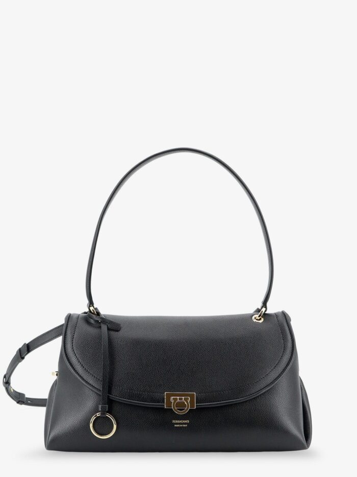 Ferragamo Leather Shoulder Bag With Gancini Detail