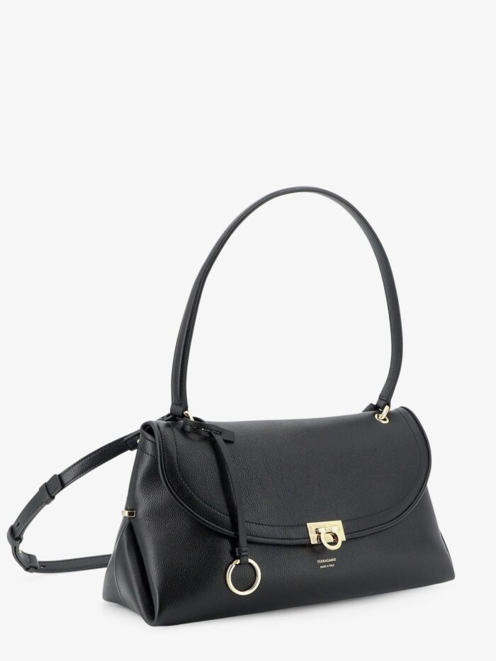 Ferragamo Leather Shoulder Bag With Gancini Detail