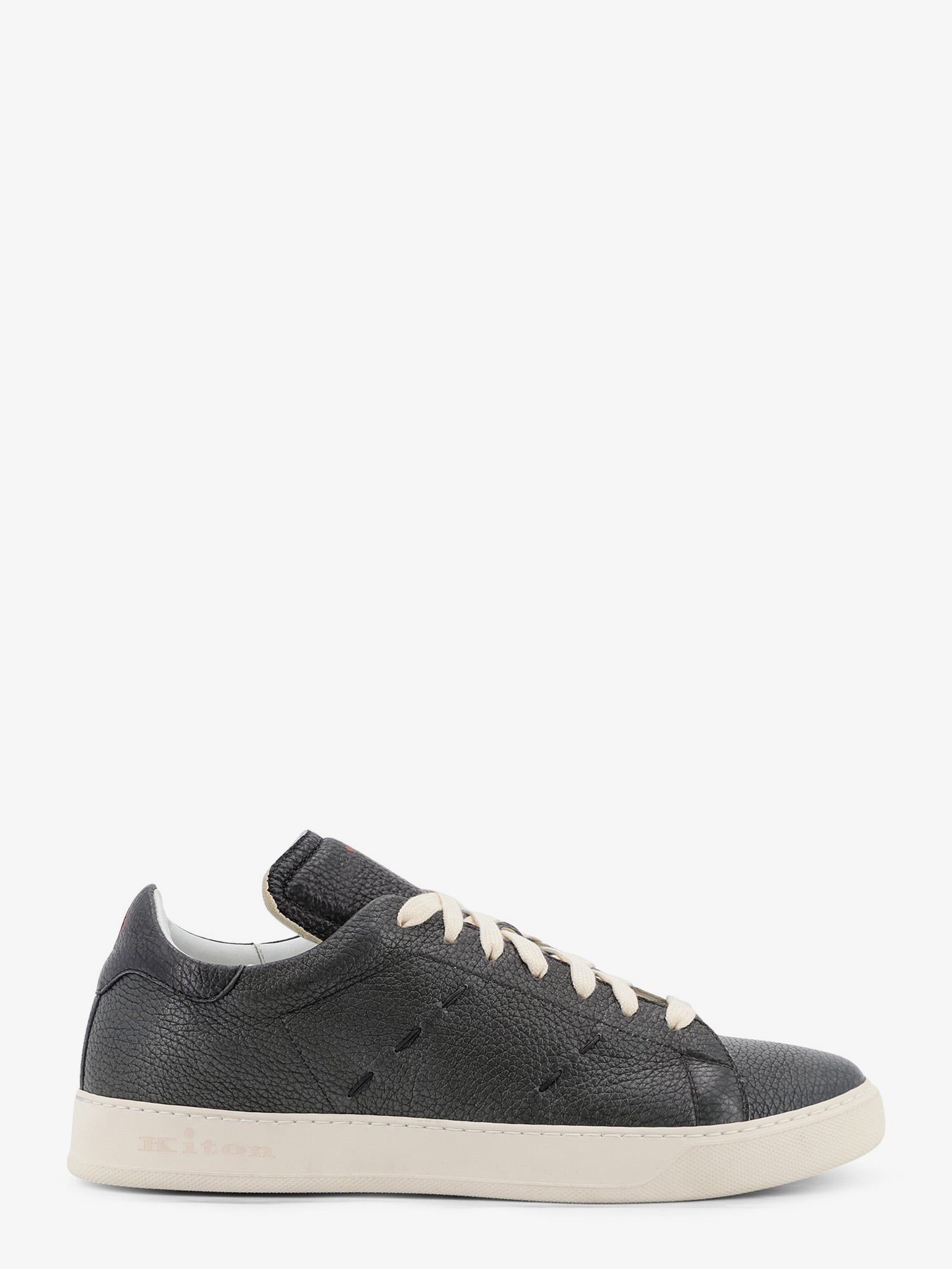 KITON CIRO PAONE Leather Sneakers With Iconic Side Stitching
