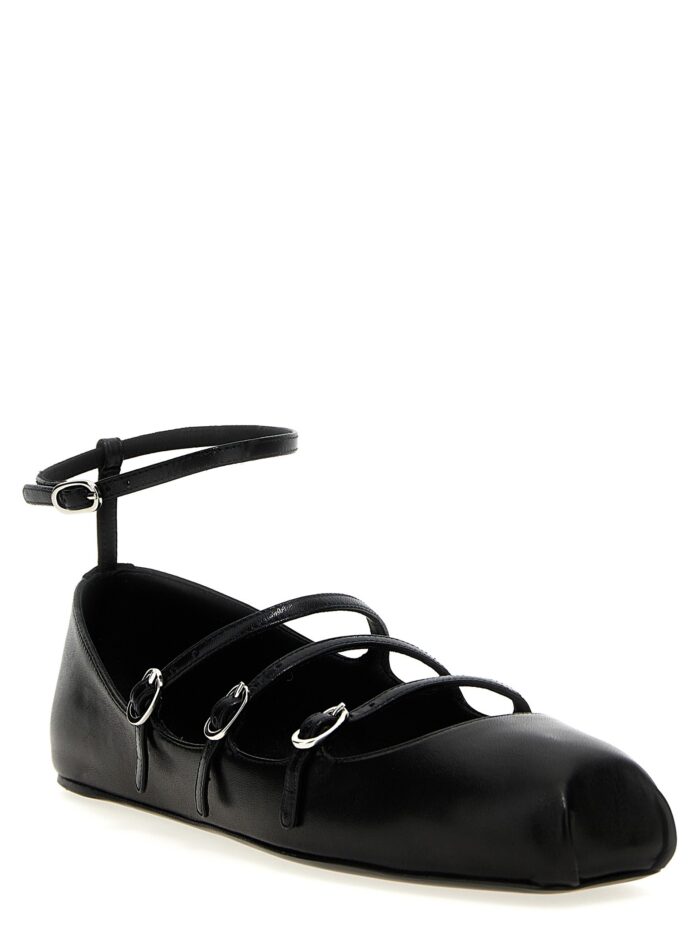 MCQUEEN Leather Strap Ballet Flats