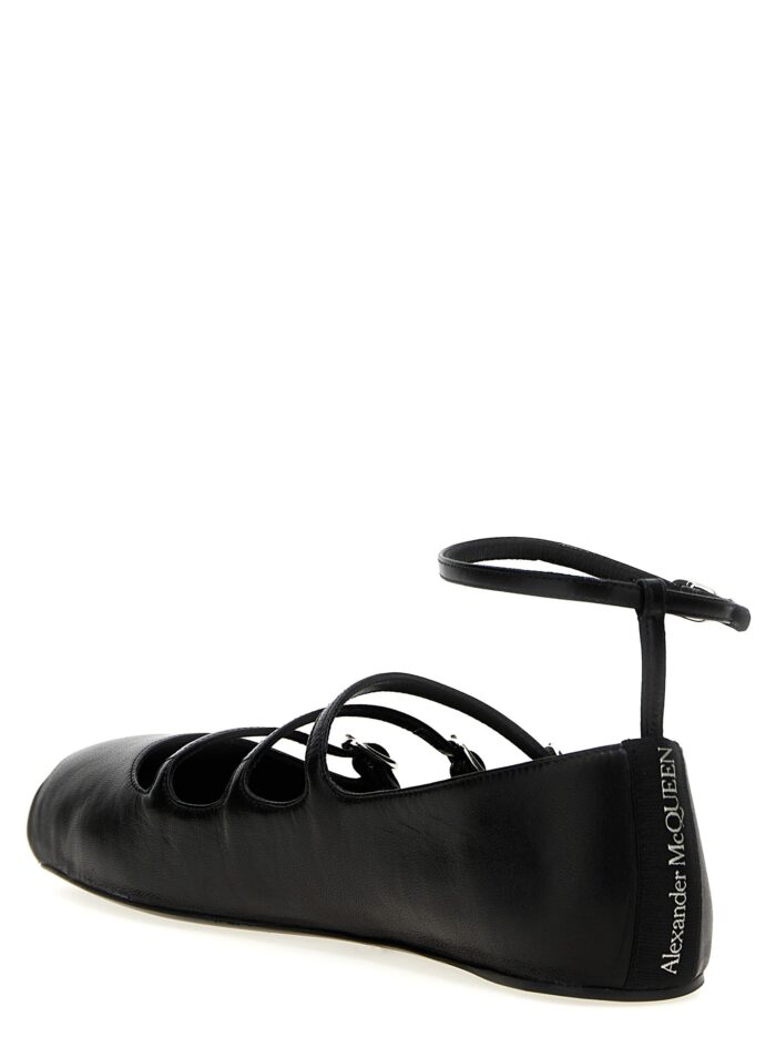MCQUEEN Leather Strap Ballet Flats