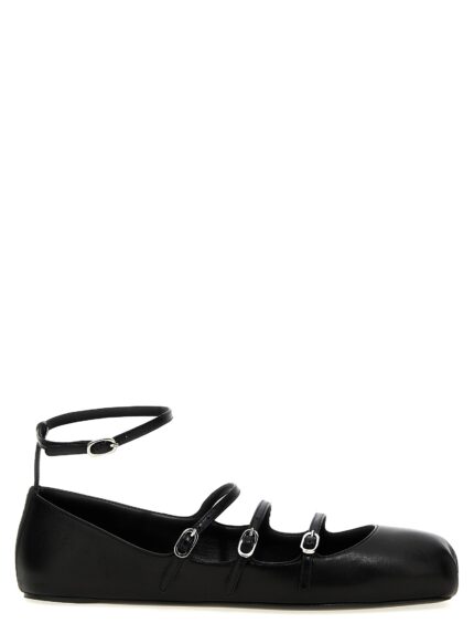 MCQUEEN Leather Strap Ballet Flats