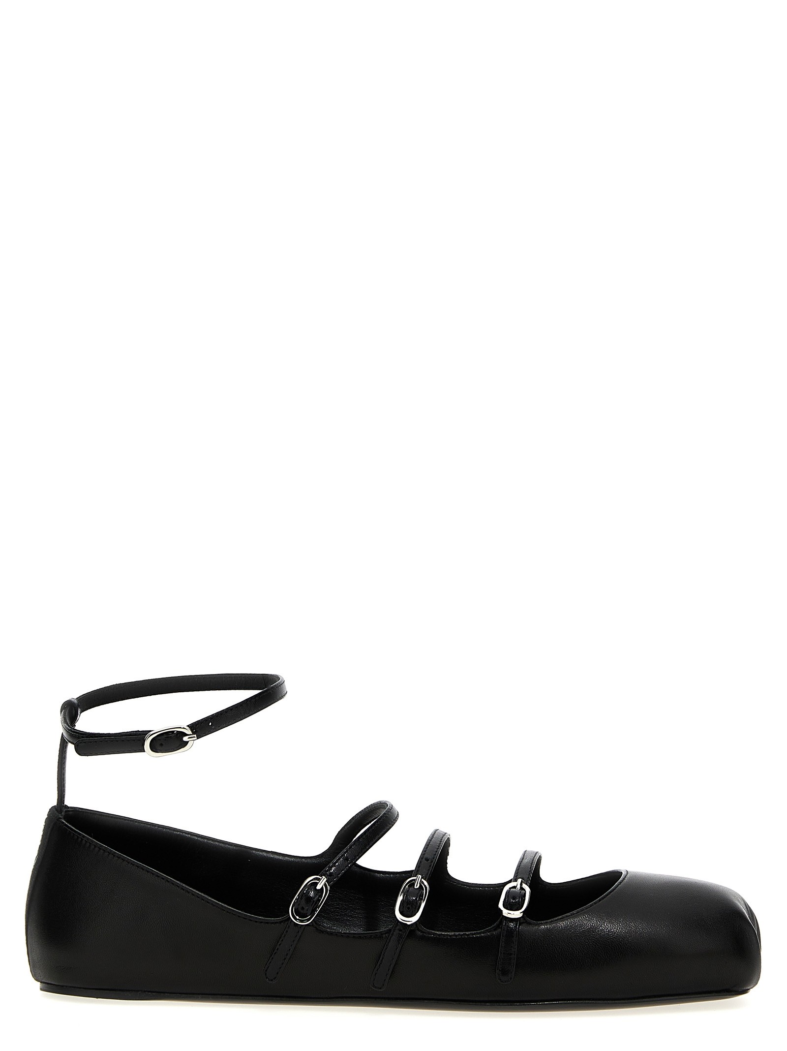 MCQUEEN Leather Strap Ballet Flats