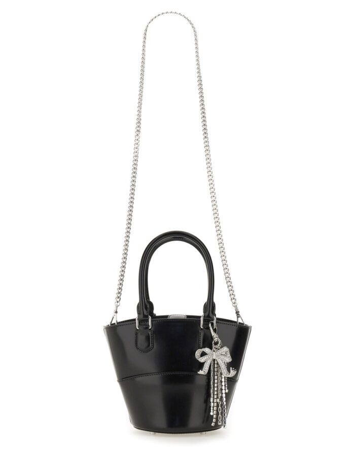 Self-portrait Leather Tote Bag With Charm