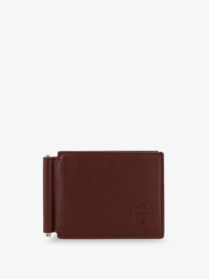 brunello cucinelli leather wallet with engraved logo Brunello Cucinelli Leather Wallet With Engraved Logo