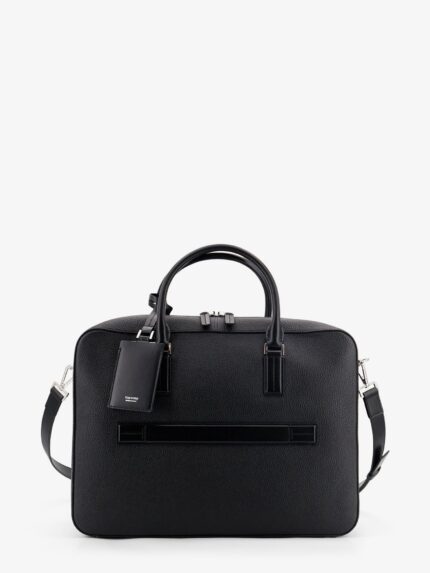 TOM FORD Leather Work Bag With Front Lettering Logo