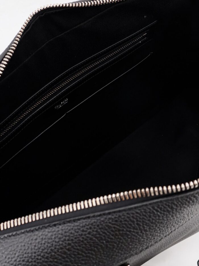 Tom Ford Leather Work Bag With Front Lettering Logo