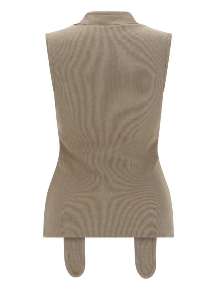 LEMAIRE ASYMMETRICAL RIBBED TOP WITH SCARF