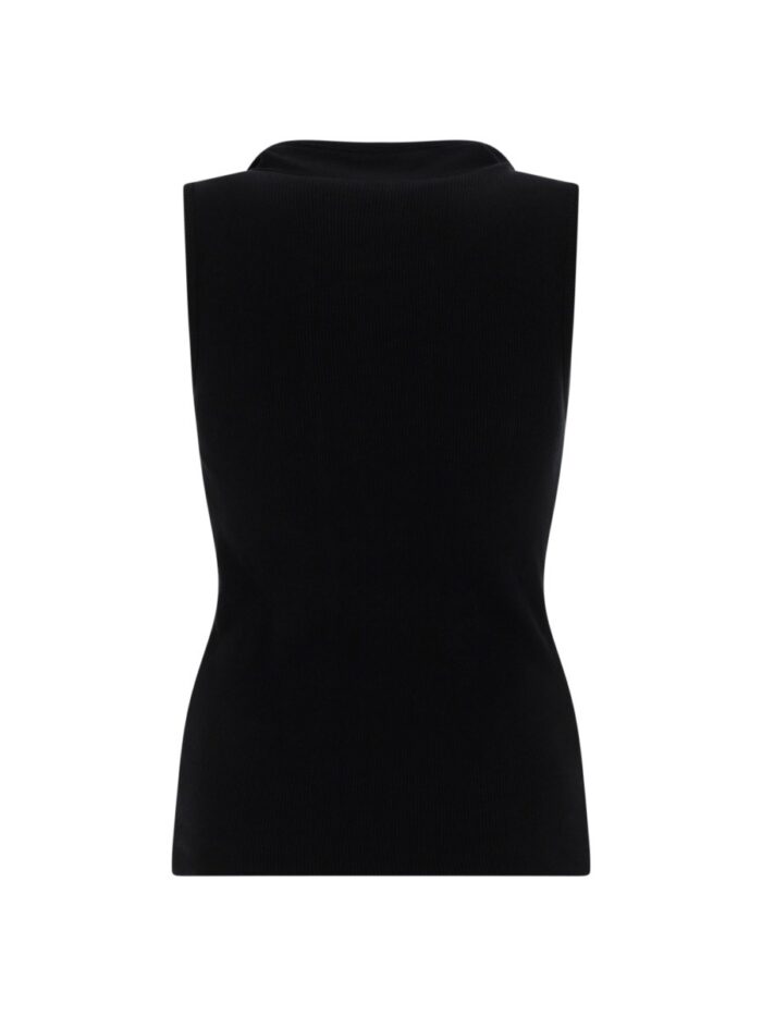 LEMAIRE ASYMMETRICAL RIBBED TOP WITH SCARF