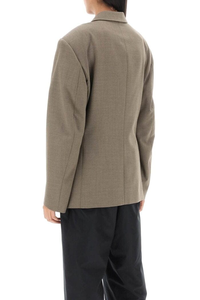 Lemaire Double-breasted Blazer In Tropical Poly Wool