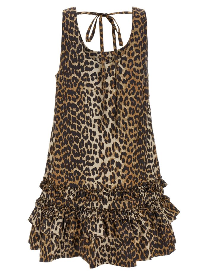 GANNI 'Leopard Cotton Poplin Mini' Dress