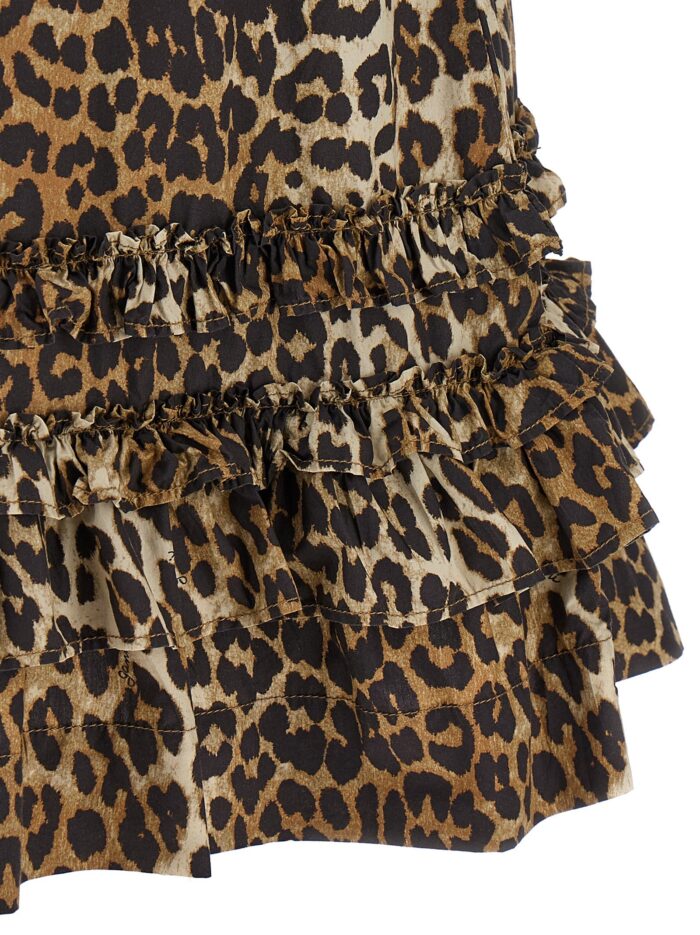 GANNI 'Leopard Cotton Poplin Mini' Dress
