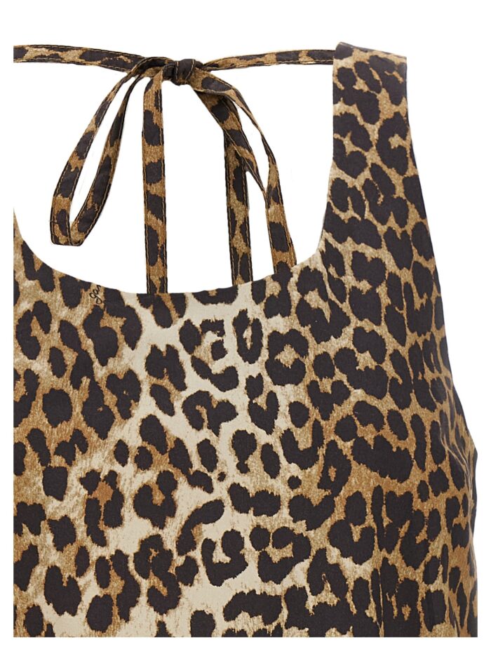 GANNI 'Leopard Cotton Poplin Mini' Dress
