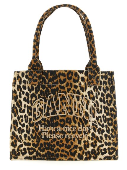 GANNI 'Leopard' Large Shopping Bag