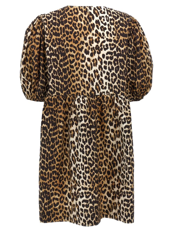 GANNI Leopard Poplin Dress