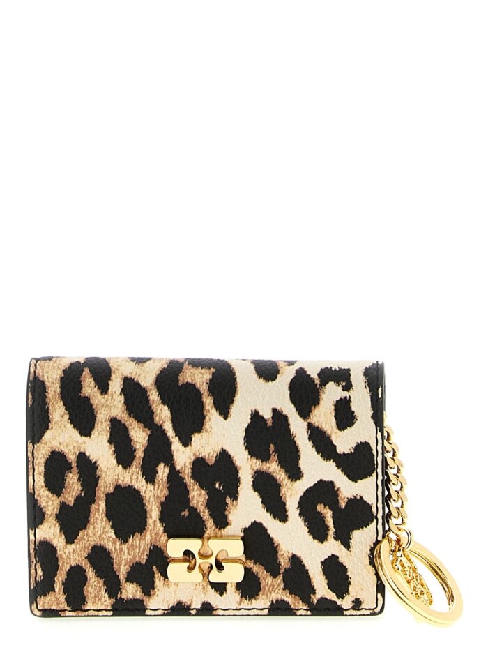 ganni 'leopard' print card holder GANNI 'Leopard' Print Card Holder
