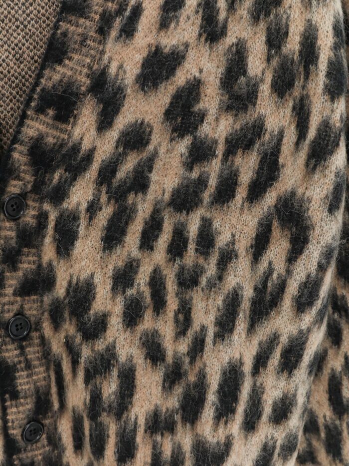 Laneus Leopard Print Knit Cardigan