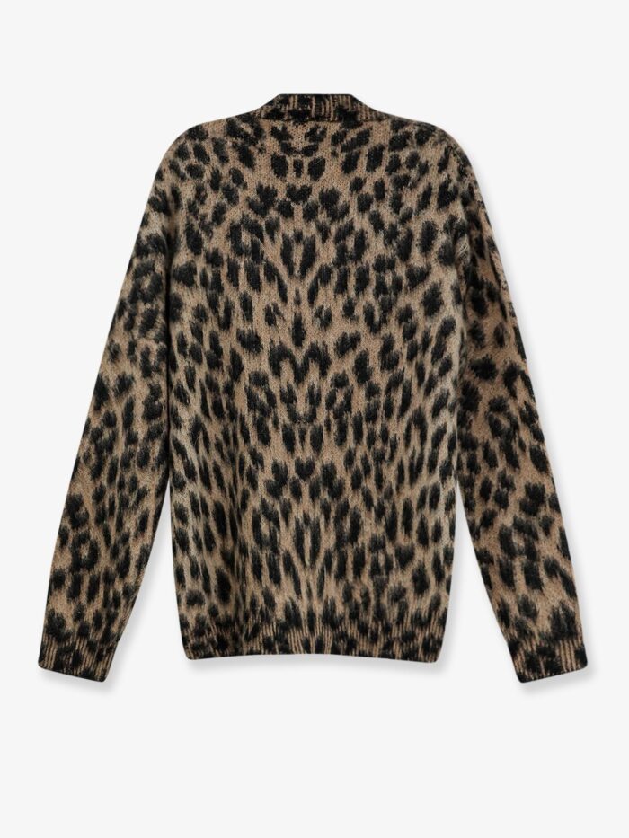 Laneus Leopard Print Knit Cardigan
