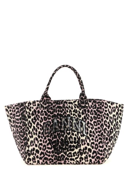 GANNI 'Leopard Sequin XXL Tote' Shopping Bag