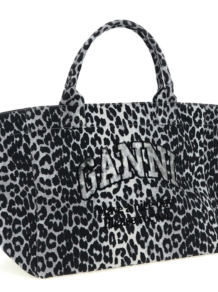 GANNI 'Leopard Sequin XXL Tote' Shopping Bag