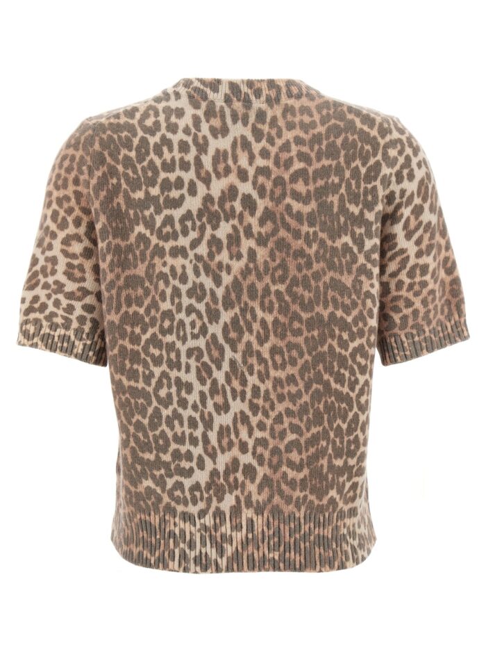 GANNI 'Leopard Wool Mix' T-shirt
