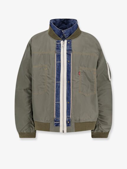 Levi's X Sacai Reversible Denim And Nylon Bomber Jacket