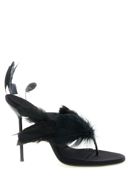 PARIS TEXAS 'Lidia Feather Thong' Mules