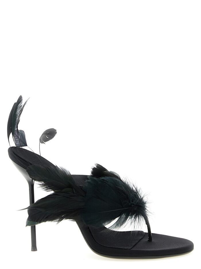 paris texas 'lidia feather thong' mules PARIS TEXAS 'Lidia Feather Thong' Mules